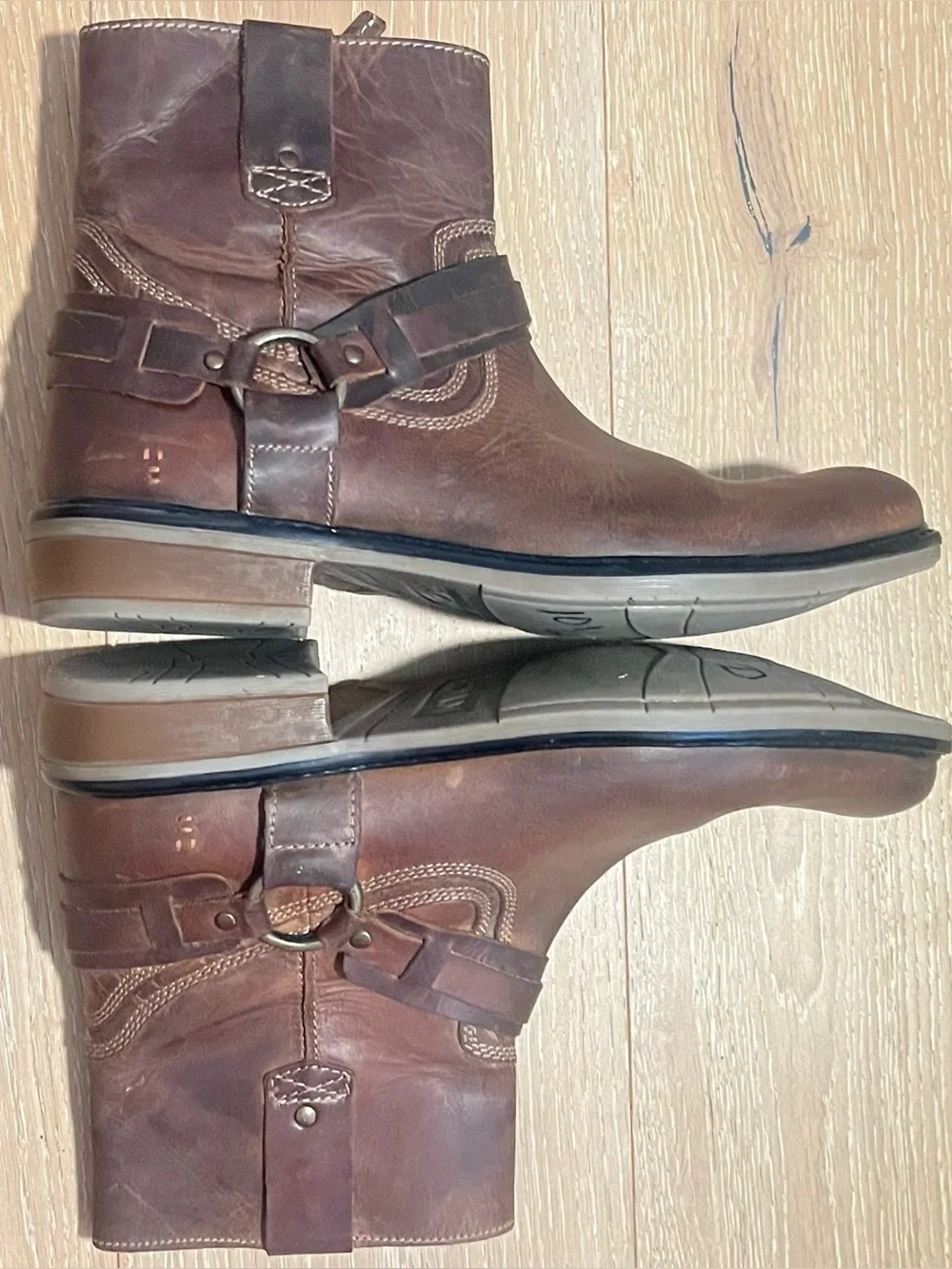 Roan Native II Men’s Leather Boots Size 11 Brown Western Workwear Tan Greenland